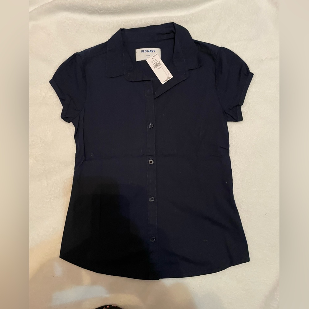Old Navy short sleeve navy blue blouse